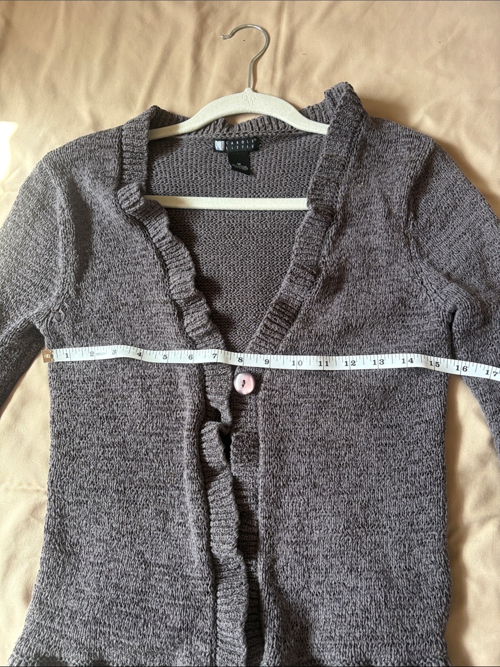 Carole Little Ruffled Open-Front Cardigan - Picture 5 of 7